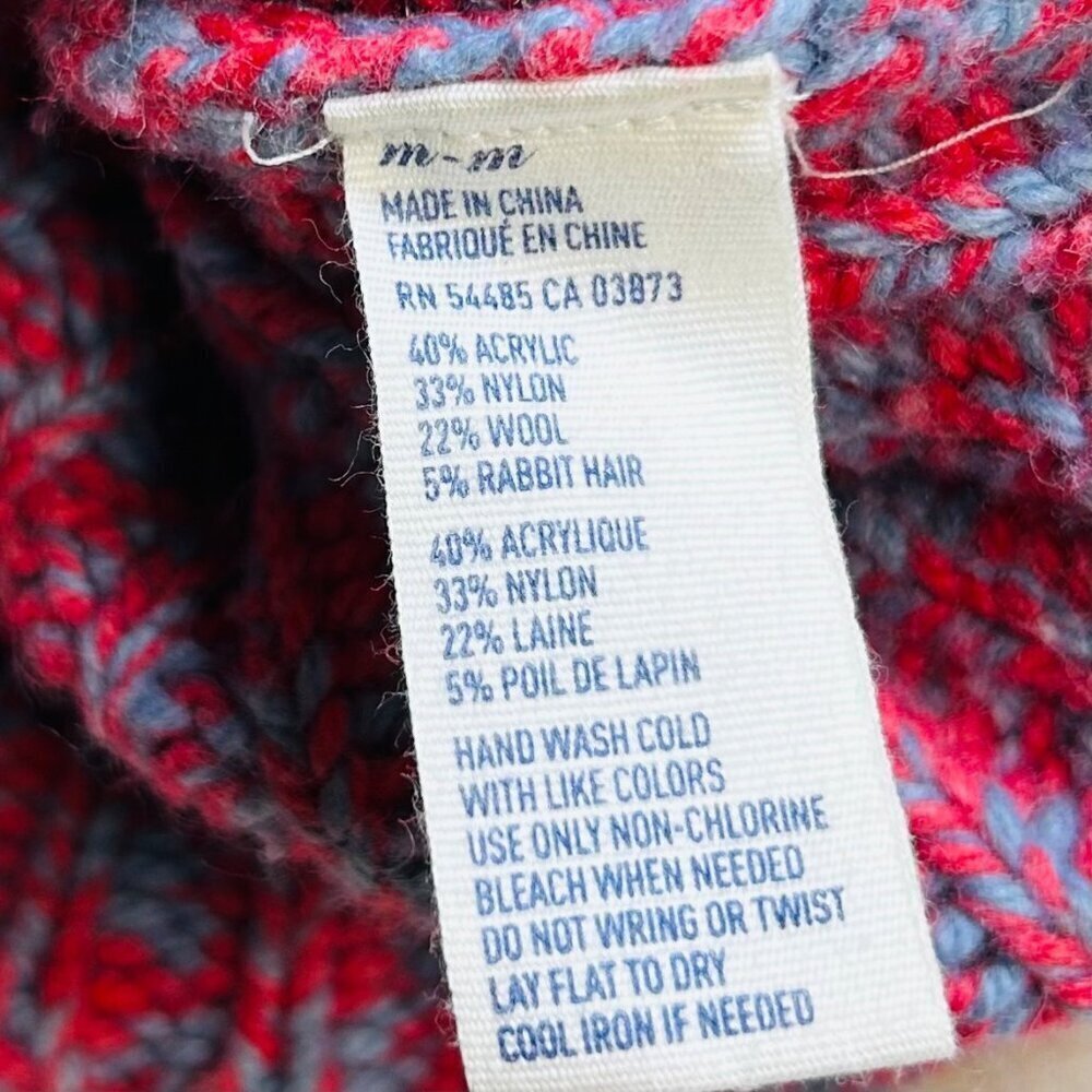 American Eagle Medium Cardigan Vibrant Red Blue Collegiate School - Picture 5 of 5